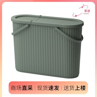 大连无盖新款 上h市达姆曼附盖垃圾桶灰色绿色26公升简约耐用