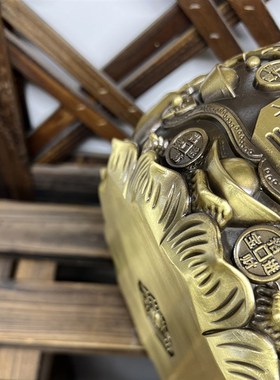 聚宝盆黄铜客厅摆件风水u实心全铜聚宝盆存钱罐店铺开业礼品