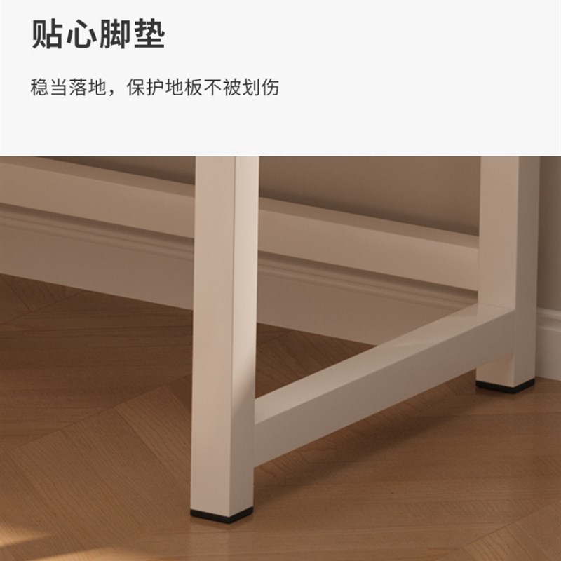 白色书桌书架一体桌电脑桌学生写字桌卧室办公桌TL型书桌转角桌子