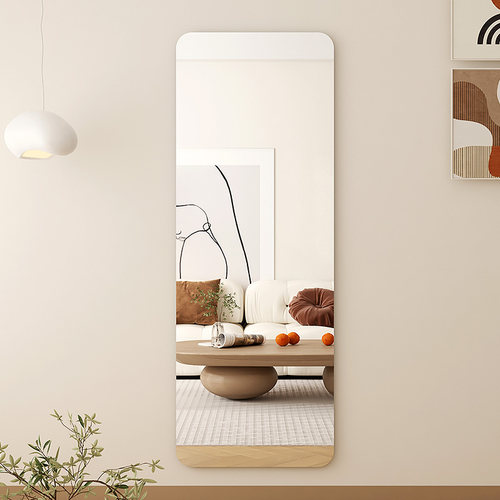 无框全身镜轻奢贴墙穿衣镜壁挂式卧室家用挂墙试衣镜W防爆贴墙镜