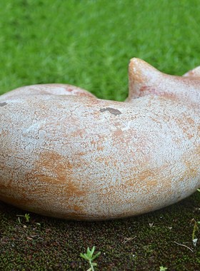 慵懒睡觉猫咪树脂摆件花s园摆设庭院装饰园艺桌面可爱动物小猫饰