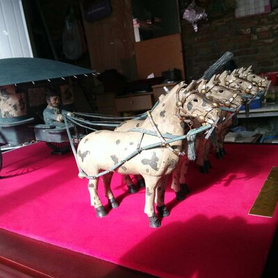 铜车马摆件青铜器铜马车西安秦俑中国风送M人礼品办公室摆件送老