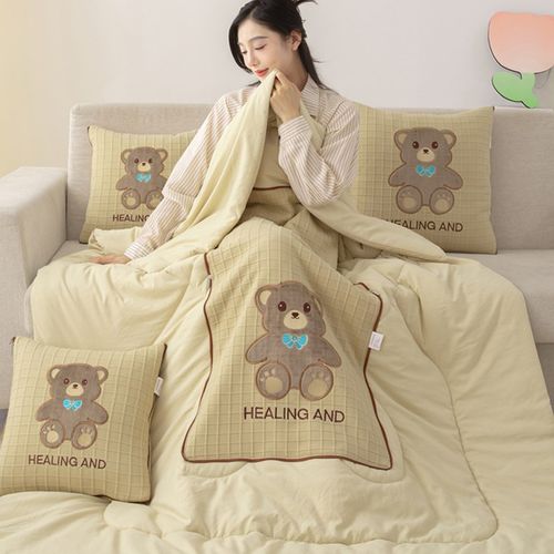 抱枕被子两用二合j一汽车午休折叠高端夏季空调被靠枕车用毯子枕