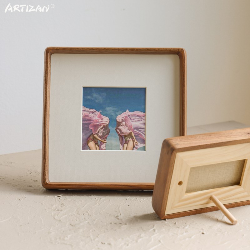 黑胡桃圆角榫卯实木相框摆台6/8寸洗照片做成原木画框A4装裱挂墙