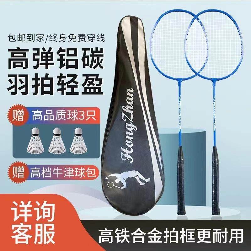 羽毛球拍专业比赛专用羽毛球拍套袋钛合金耐打高弹娱乐训练双拍轻