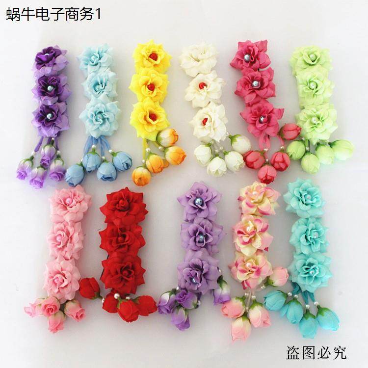 新款戏剧戏曲头花鬓花京剧越剧青衣花旦小旦丫鬟耳边花三连朵头饰