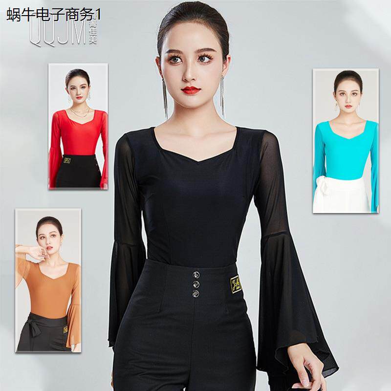 舞服新款连体上衣喇叭袖