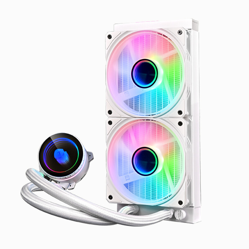 玩嘉幻境240水冷ARGB神光同步一体式水冷纯白cpu散热器支持多平台