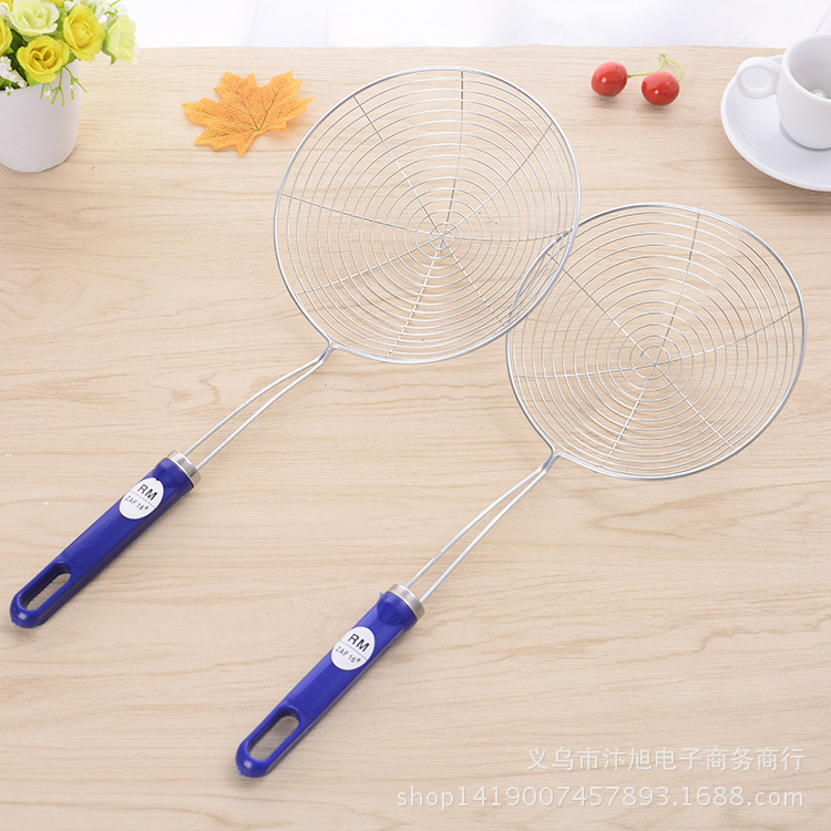 不锈钢16公分网漏线漏 彩色手柄耐用厨具用品 2元店货源网漏、油