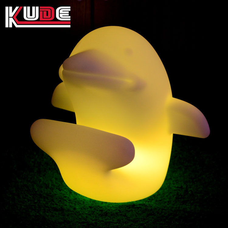 led发光海豚滚塑家具16色小夜灯防水小桌灯活动装饰灯发光动物灯