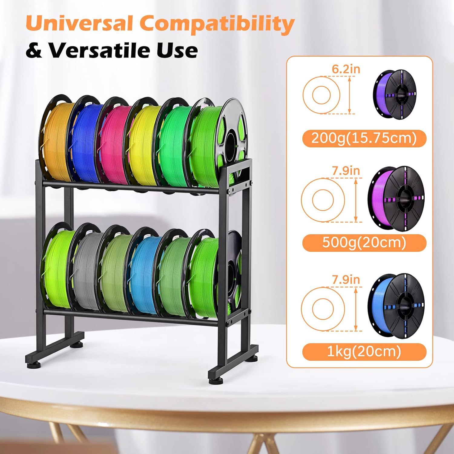 3D打印机细丝存储架 滚动细丝卷轴的重型金属支架 物料仓储存放