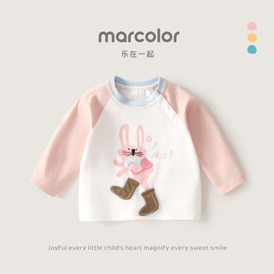 马卡乐女童长袖t恤春秋季新款