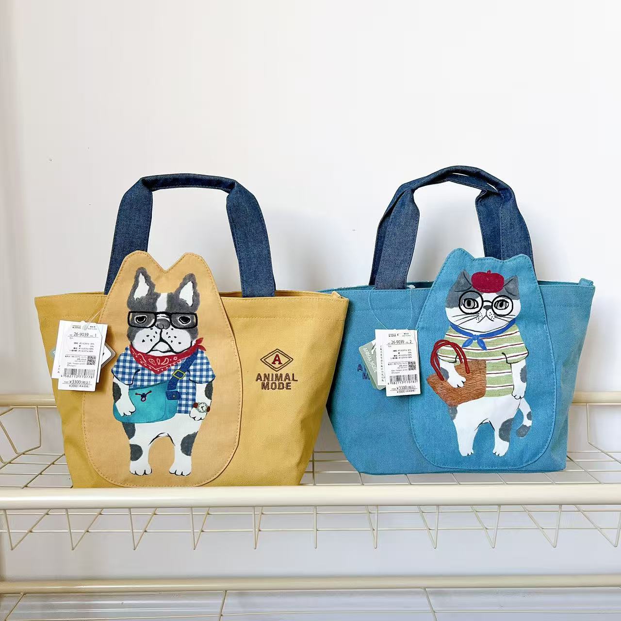 Kusuguru正品猫咪刺绣手提包