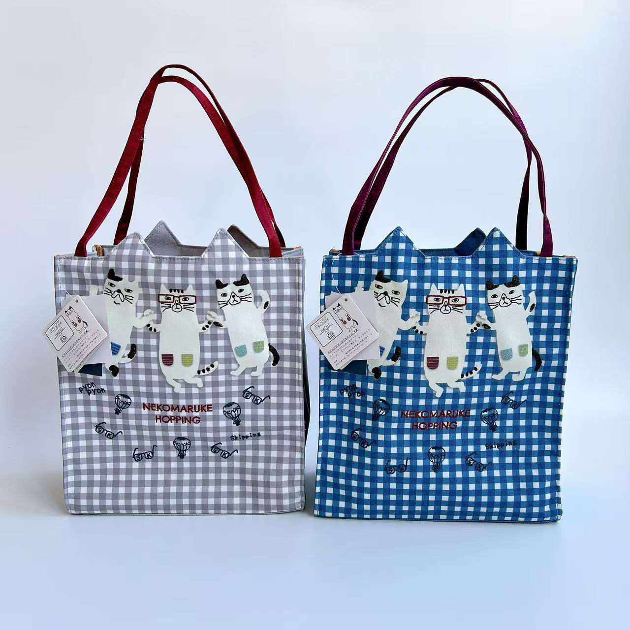 Kusuguru正品刺绣猫手提包9008