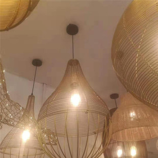田园风格 客厅餐厅包间竹灯东南亚仿古竹编艺术吊灯厂家直销竹编灯