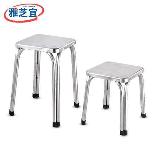 加厚不锈钢凳子食堂车间方凳前台办公凳餐椅护士方面高矮凳