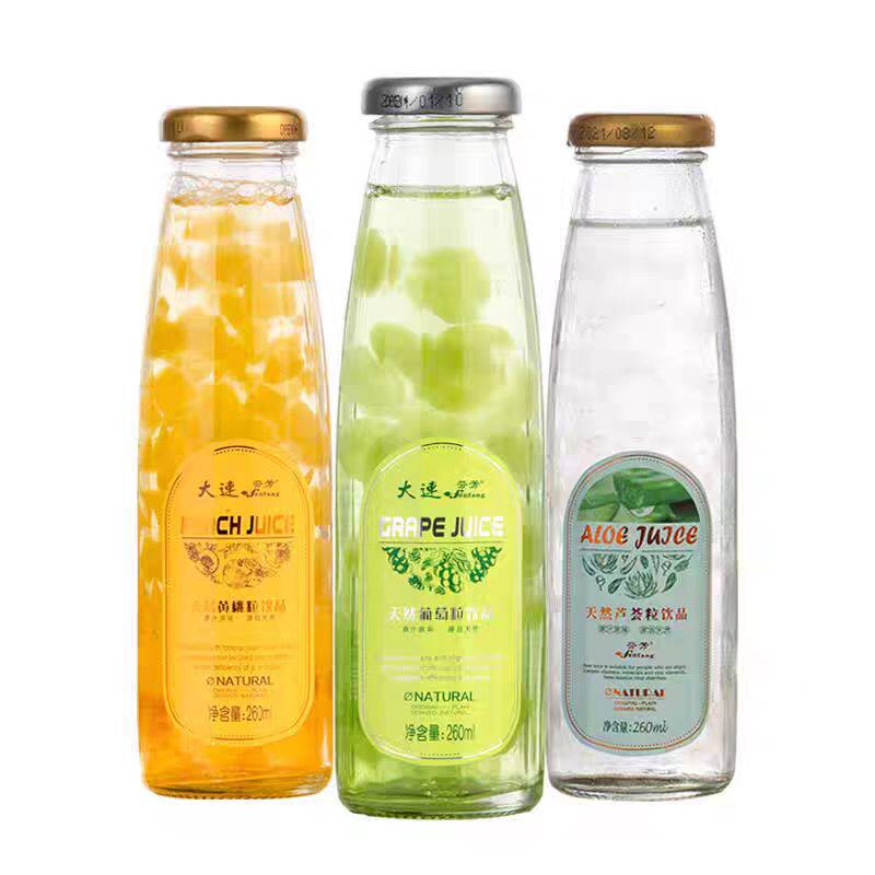 大连芬芳饮品天然 葡萄 黄桃 芦荟 果粒果汁 260ml*5瓶夏日饮品
