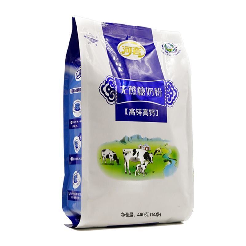 河套奶粉无蔗糖牛奶粉400g高锌高钙速溶冲饮即养早餐中老年内蒙古