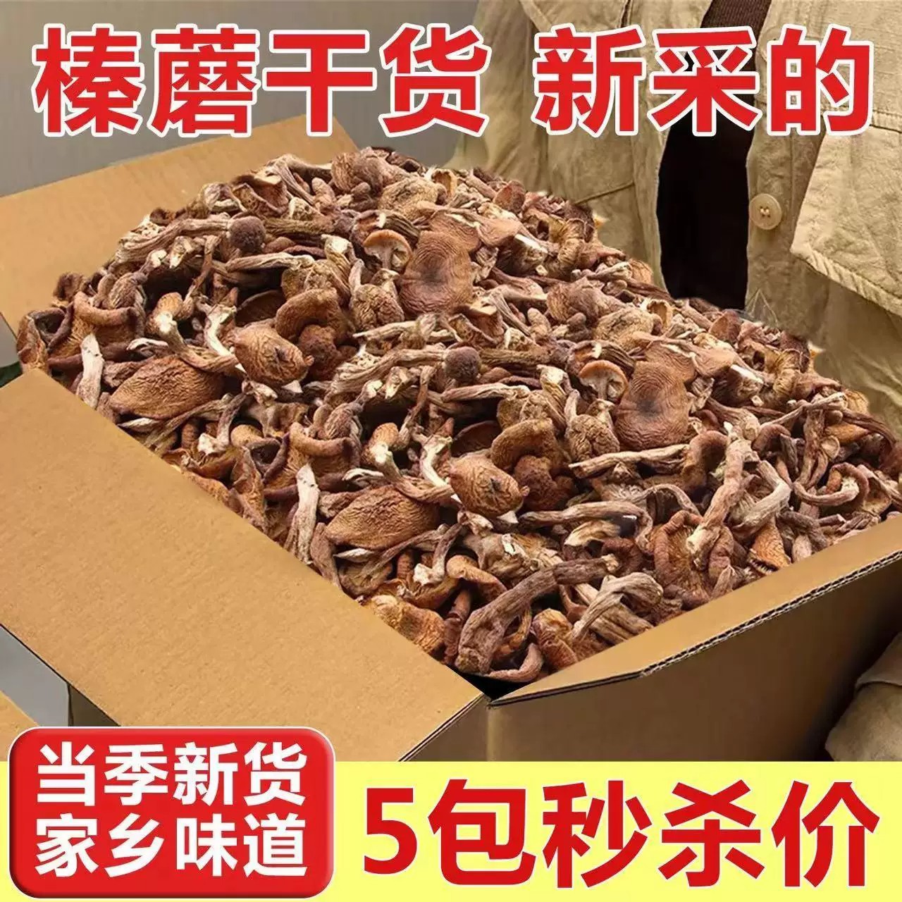 东北榛蘑干货干菇菌类野山菌菇营养特产级榛蘑东北野生蘑菇250g