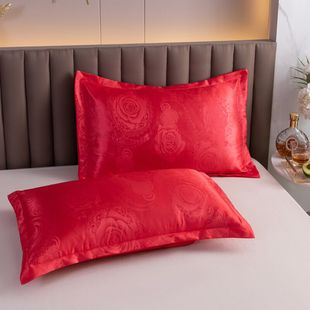 2只枕头套单件学生宿舍枕芯套家用单双人枕套 提花枕套一对装