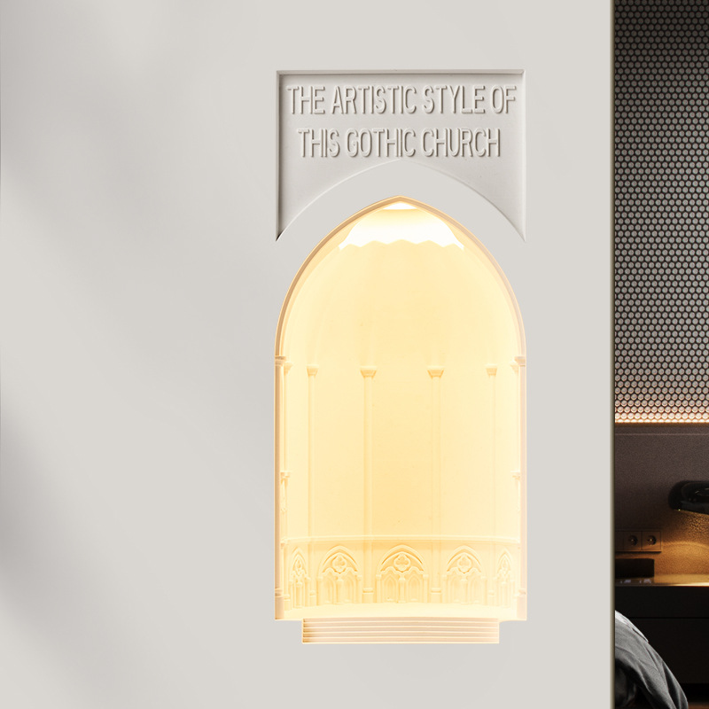 石膏壁灯简约现代嵌入式楼梯墙角卧室床头内嵌壁灯走廊复古石膏灯