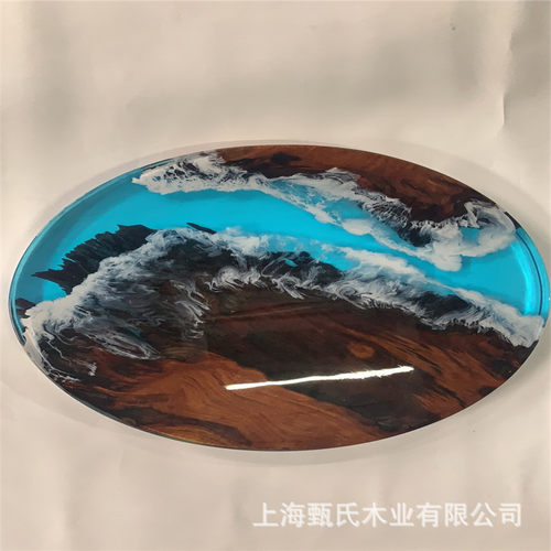 环氧树脂家用小圆桌大板桌餐桌茶桌树脂树脂河流桌办公室小茶台