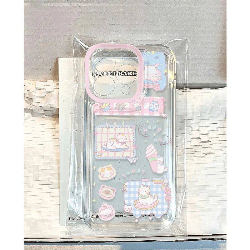 手机壳可爱红米NOTE14少女心13ProMax冰淇淋猫咪苹果16E小米CIVI4PRO透明软iPhone15适用ins风华为NOVA12卡通