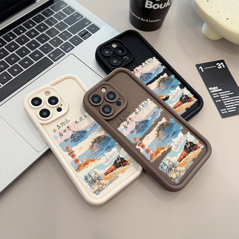 华为NOVA13糖果苹果12创意山高路远iPhone16手机壳15ProMax高级感14plus适用软红米TURBO4小清新红米k70Ultra