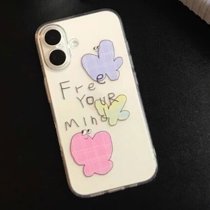 16ProMax适用小米15软ins风小清新iPhone12手机壳note14创意17荣耀畅玩70PLUS苹果13小众格纹蝴蝶OPPOFINDX8S