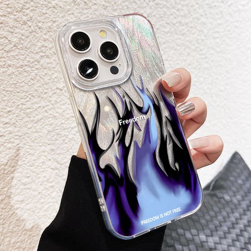 苹果12羽纱OPPOReno13高级感适用iPhone16个性15ProMax紫色火焰14plus小众硬手机壳VIVOs20pro创意荣耀MAGIC7