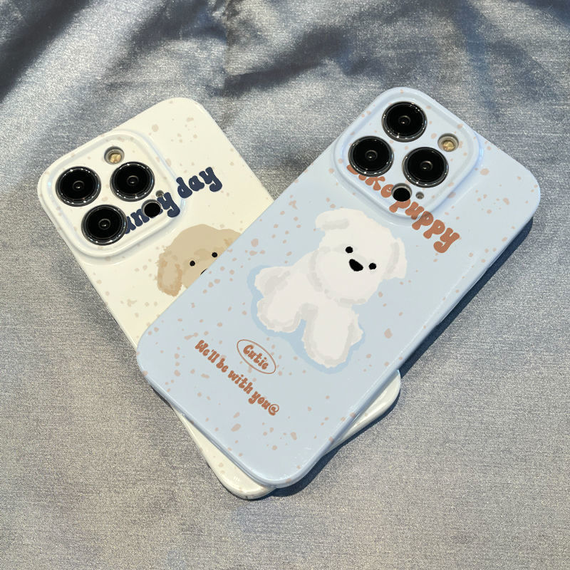 可爱13ProMax创意小狗OPPOReno12适用VIVOx200新款iPhone15菲林16plus手机壳硬苹果14个性三星S25ULTRA小清新