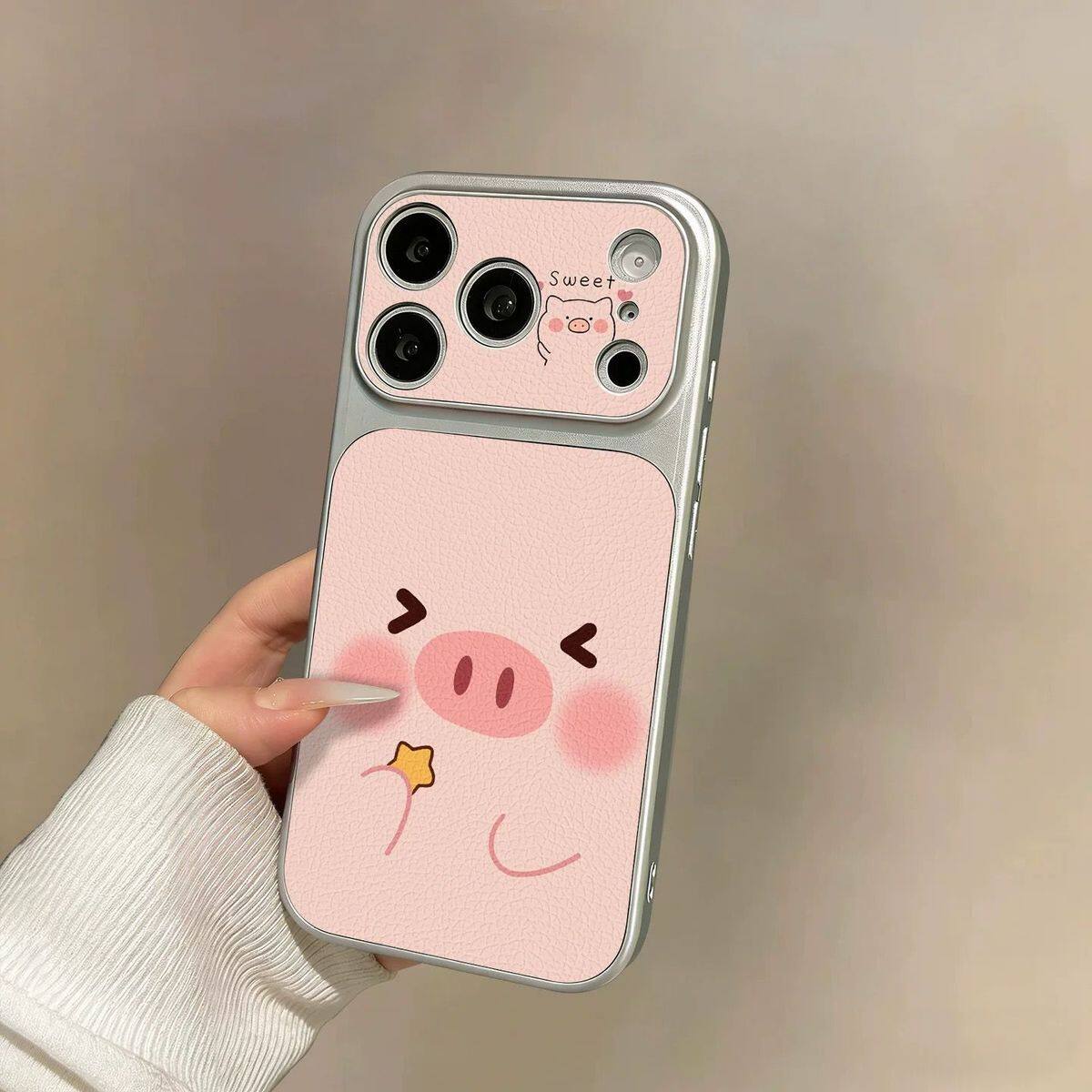 苹果14新款iPhone15大视窗手机壳17Air适用16PLUS创意13ProMax全包可爱皮皮猪