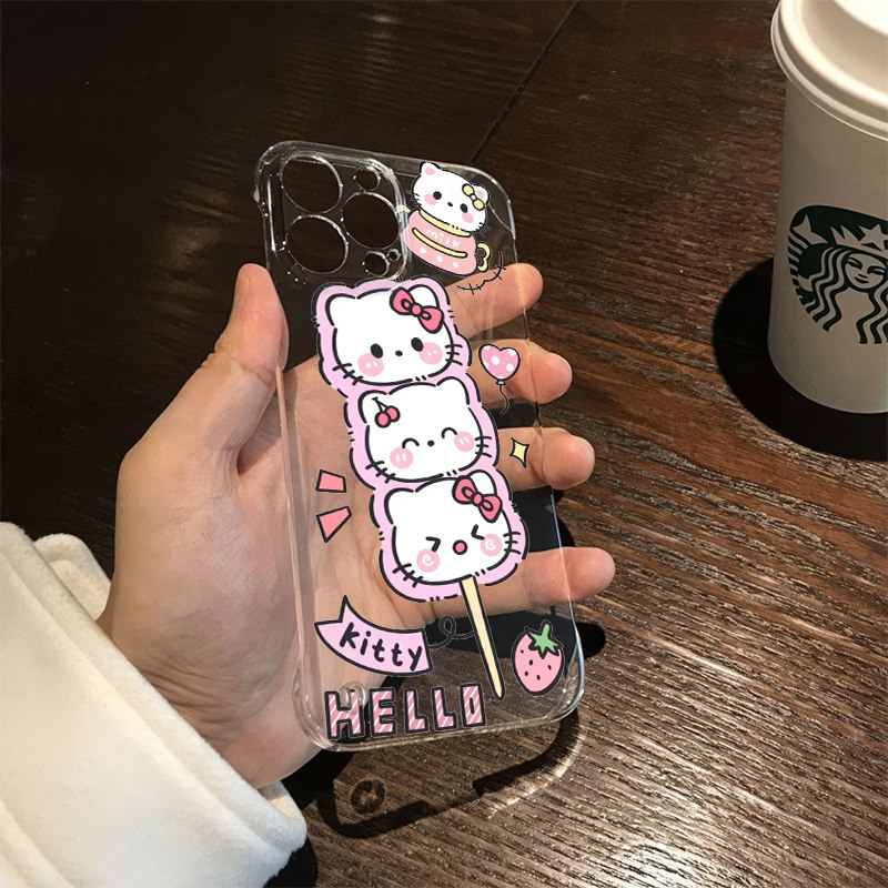 KT猫FINDX8带支架S20适用iPhone15透明NOVA13无边框苹果16ProMax高级感14Plus超薄12手机壳MAGIC7硬A5PRO可爱