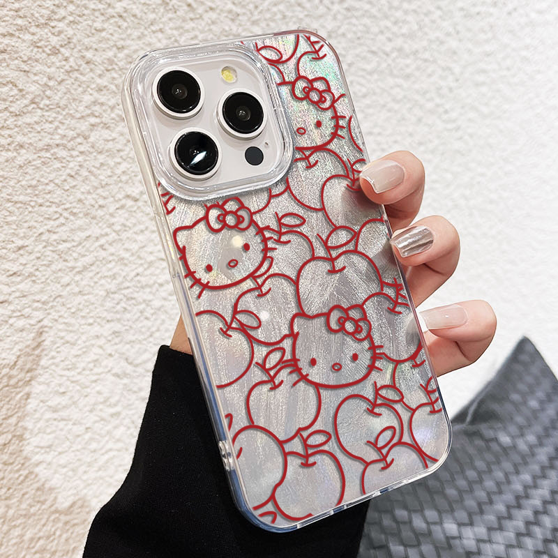 小众羽纱iPhone14苹果15硬ins风iQOOneo10线条苹果凯蒂猫OPPOReno13pro适用16plus手机壳12ProMax创意VIVOs20
