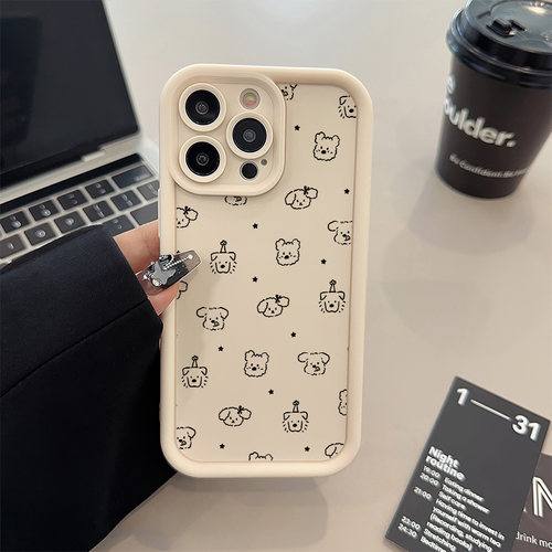 OPPOFindx8创意苹果15适用软16plus糖果12ProMax手机壳iPhone13线条可爱小狗14新款红米note11小众真我gt7pro