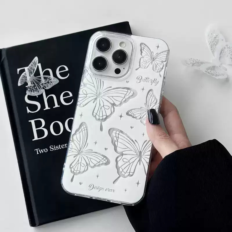 华为NOVA12活力一加ACE5高颜值iQOOneo10手机壳16ProMax日韩ins简约蝴蝶Reno13羽纱苹果14硬适用iPhone15女款