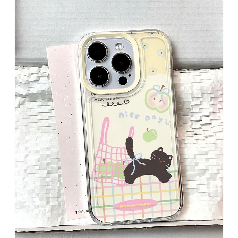 红米K80透明软VIVOS30PRO购物袋小猫14ProMax手机壳16PLUS创意IQOOZ9TURBO可爱小米15苹果13适用iPhone12卡通