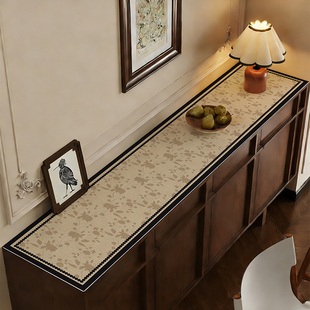 2026新款中古风家用客厅皮革边柜垫防水防油耐脏免洗电视桌台柜垫