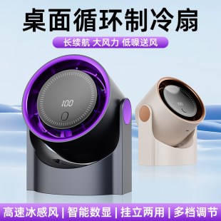 桌面充电循环风扇桌面制冷小风扇静音办公室宿舍床头迷你台式 新款