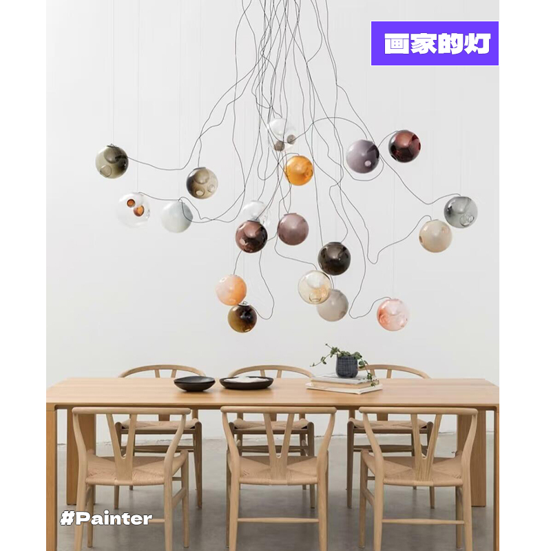 加拿大bocci彩色玻璃餐厅吊灯客厅餐厅设计师款T28设计师复式吊灯