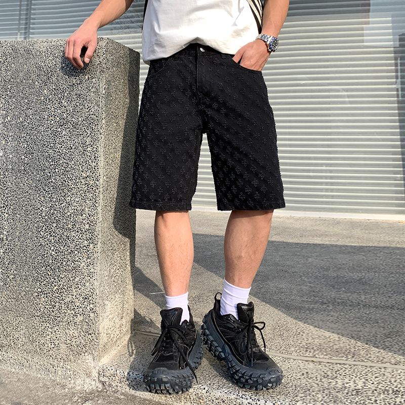 巴黎风高品质牛仔短裤