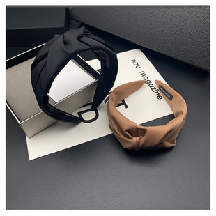 复古布艺打结发箍女网红宽边压发头箍高级感百搭气质发卡