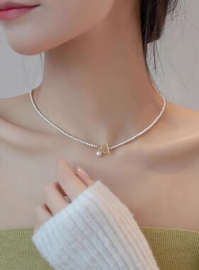 法式高级感项链精致简约百搭锁骨链冷淡风个性气质颈链潮