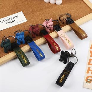 可爱法斗犬斗牛犬钥匙挂件创意汽车挂件书包挂饰可爱呆萌钥匙扣D2