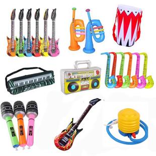 充气真电子琴吉他萨克斯喇叭鼓音乐器材适用14岁以上gr