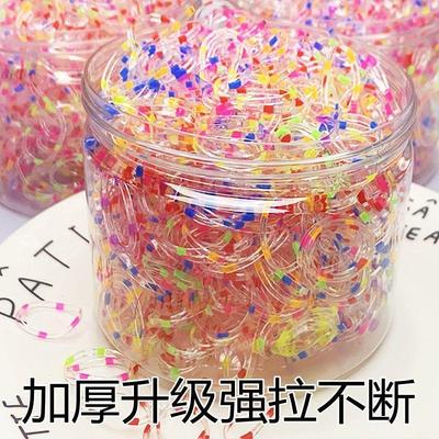 25款加厚小皮筋透明彩点橡皮筋女童一次性发圈小胶圈不伤发不易D2