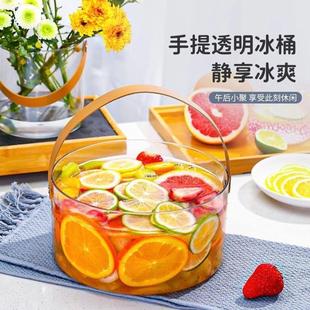 轻奢手提篮子水果盘家用果桶简约现代客厅网红透明酒盆零食干果D3