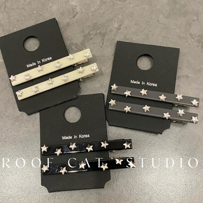 【屋顶的猫】星星闪钻发夹