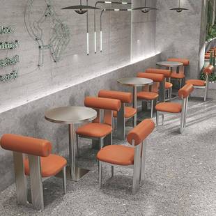 定制靠咖墙座沙餐厅卡啡奶茶970店火锅烧烤店网红工业风不锈发钢