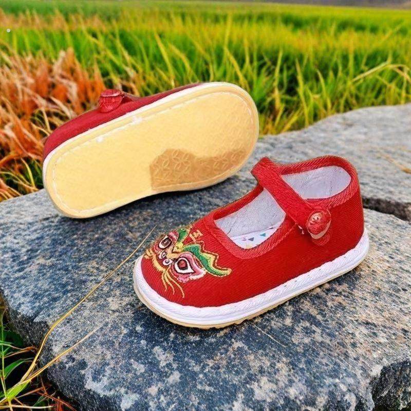 婴儿千层底布鞋宝宝手工布鞋防滑室内鞋新年拜年男女童软底学步鞋